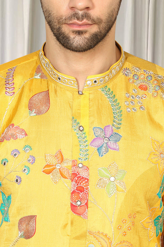 Phool Utsav Embroidered Kurta With Back Elastic Pants