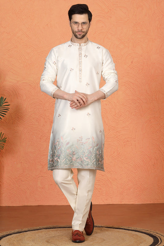 Phool Vatika Ombre Embroidered Kurta with Back Elastic Pants