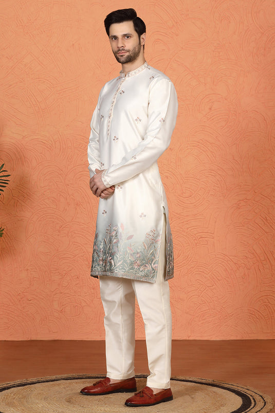 Phool Vatika Ombre Embroidered Kurta with Back Elastic Pants