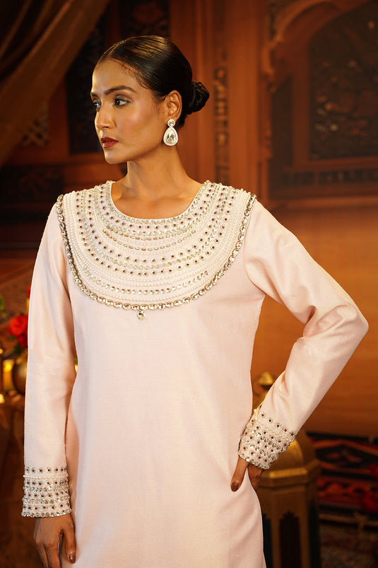 Pink Kasab Silk Suit Set