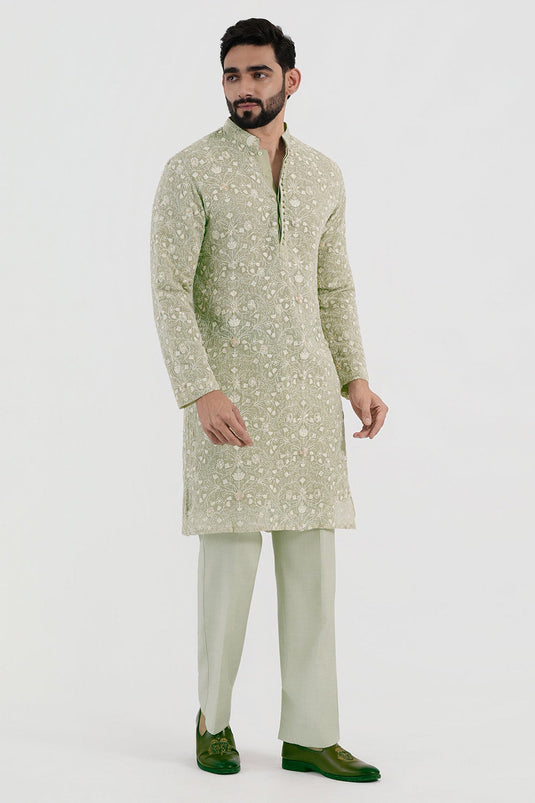 Pistachio Flora Kurta Set