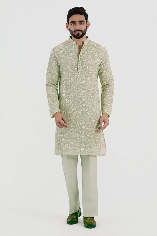 Pistachio Flora Kurta Set