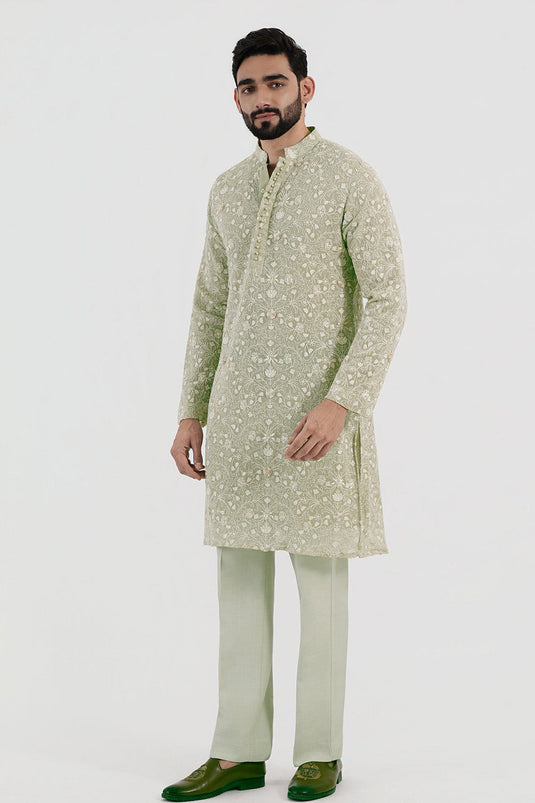 Pistachio Flora Kurta Set