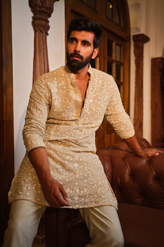 Pistachio Flora Kurta Set