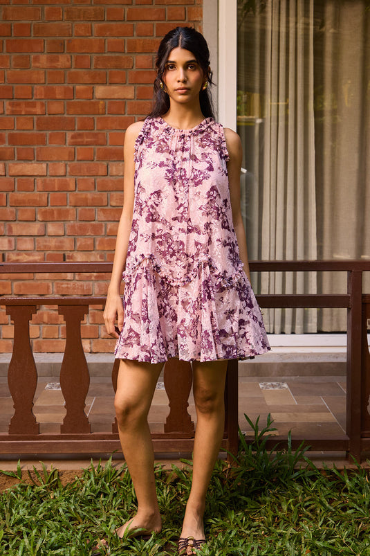 Plum Lace Short Dress