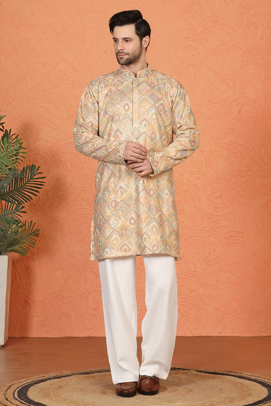 Prafullit Embroidered Kurta with Loose Fit Back Elastic Parallel Pants And Dupatta