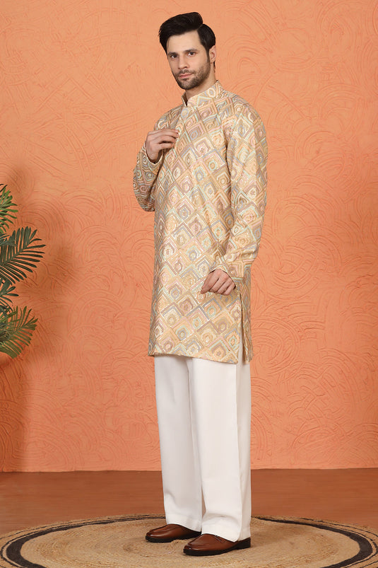 Prafullit Embroidered Kurta with Loose Fit Back Elastic Parallel Pants And Dupatta