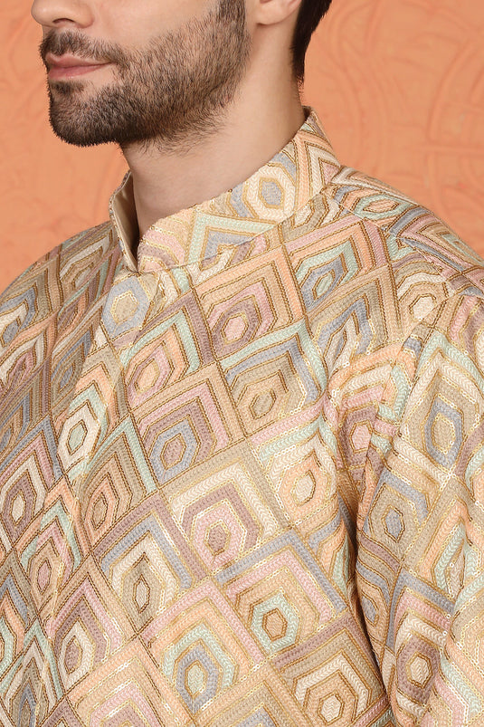 Prafullit Embroidered Kurta with Loose Fit Back Elastic Parallel Pants And Dupatta