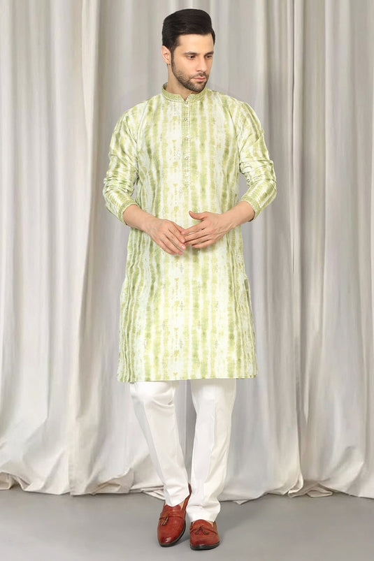 Prajwal Tie Dye Embroidered Kurta With Back Elastic Pants