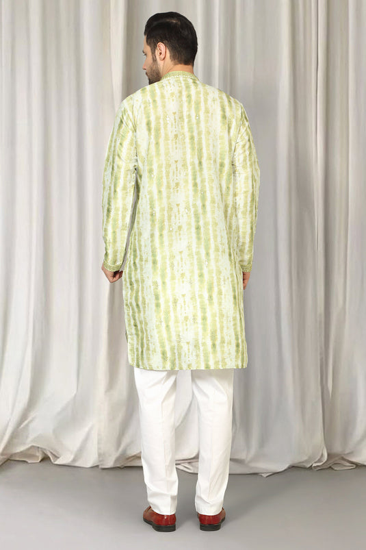 Prajwal Tie Dye Embroidered Kurta With Back Elastic Pants