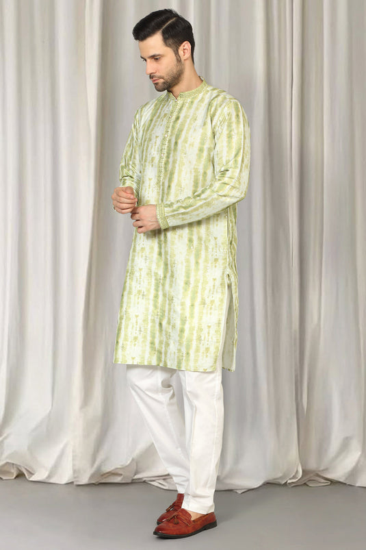 Prajwal Tie Dye Embroidered Kurta With Back Elastic Pants