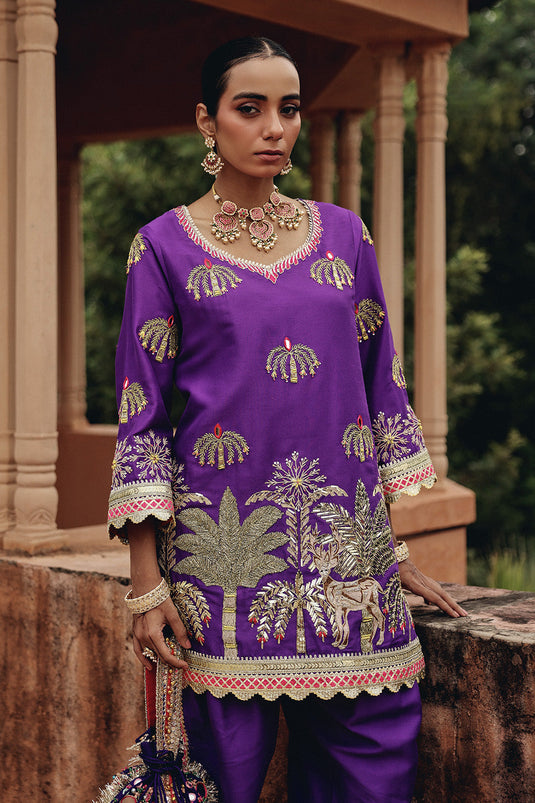 Purple Mehfil Dhoti Set