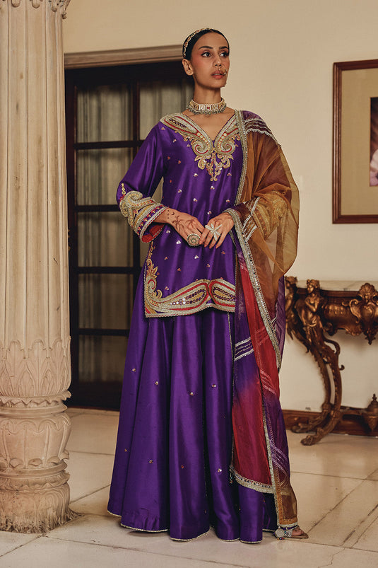 Purple Raatrani Elegance Sharara Set