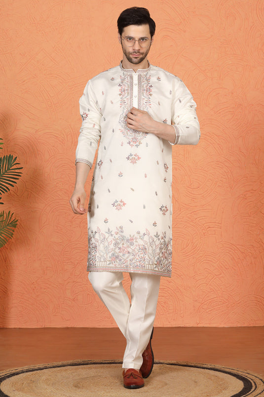 Pushp Samaaroh All Over Embroidered Kurta with Back Elastic Pants