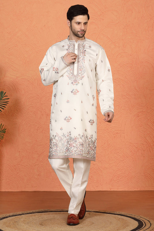 Pushp Samaaroh All Over Embroidered Kurta with Back Elastic Pants