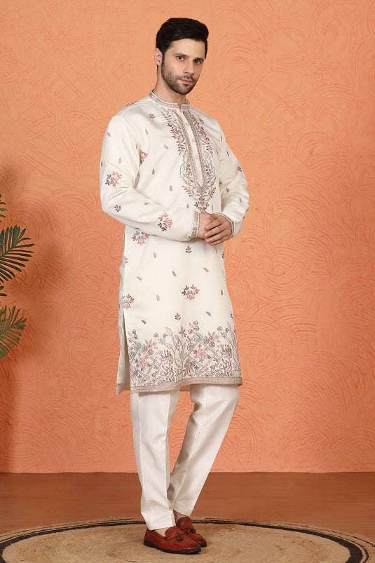 Pushp Samaaroh All Over Embroidered Kurta with Back Elastic Pants