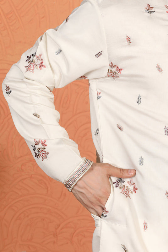 Pushp Samaaroh All Over Embroidered Kurta with Back Elastic Pants