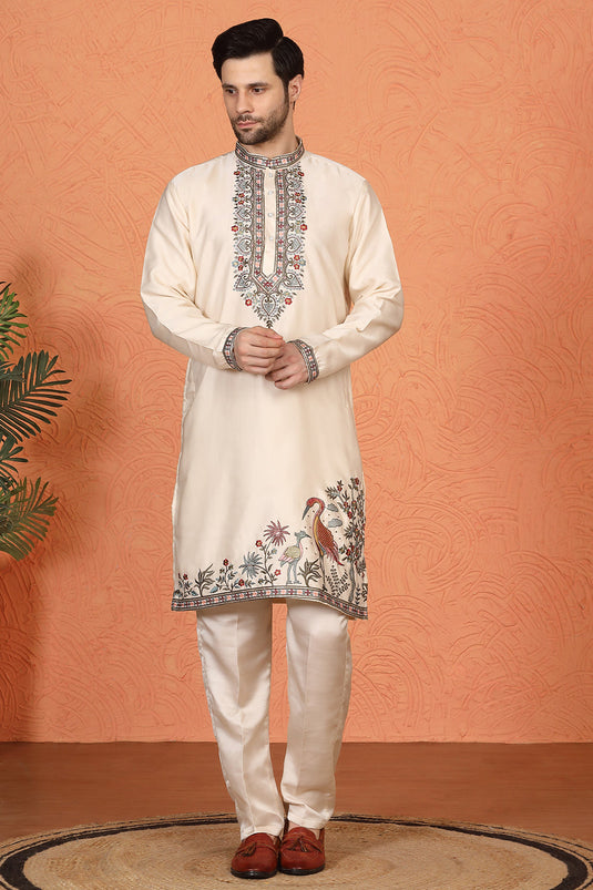 Pushp-Van Embroidered Kurta with Back Elastic Pants