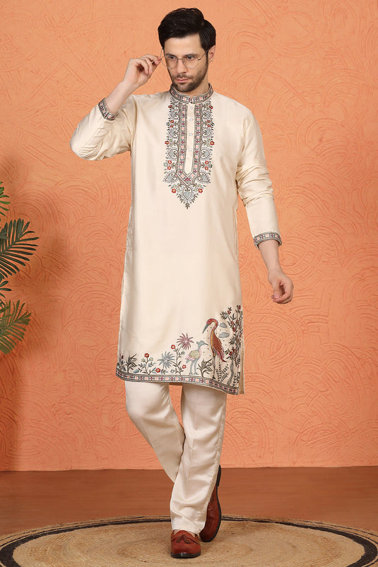 Pushp-Van Embroidered Kurta with Back Elastic Pants