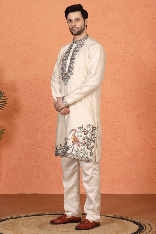 Pushp-Van Embroidered Kurta with Back Elastic Pants