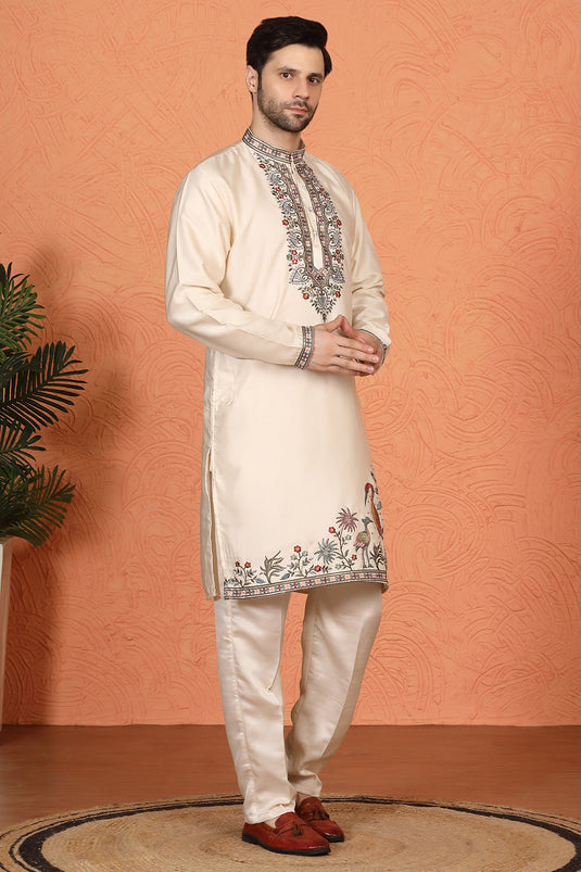 Pushp-Van Embroidered Kurta with Back Elastic Pants