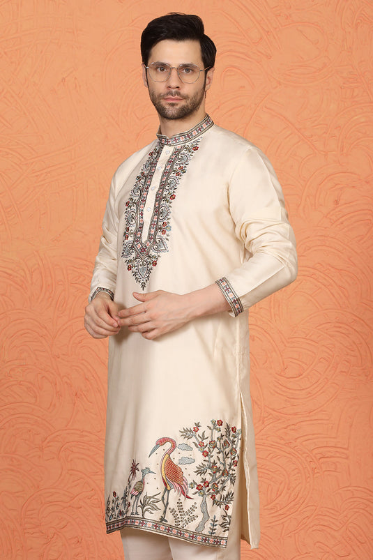 Pushp-Van Embroidered Kurta with Back Elastic Pants