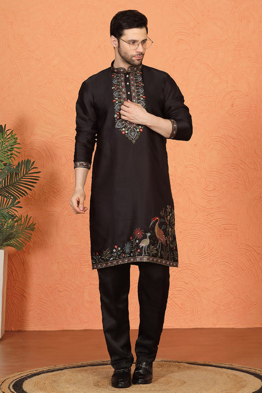 Pushp-Van Embroidered Kurta with Back Elastic Pants
