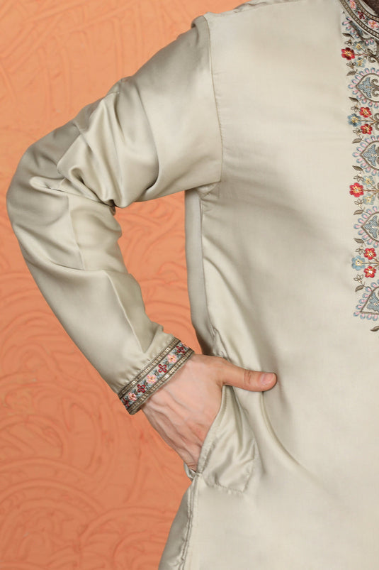 Pushp-Van Embroidered Kurta with Back Elastic Pants