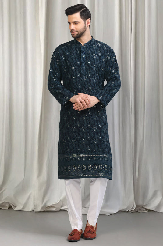 Pushpotsav Embroidered Kurta With Back Elastic Pants