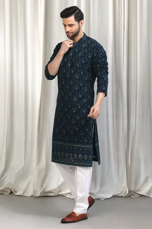 Pushpotsav Embroidered Kurta With Back Elastic Pants