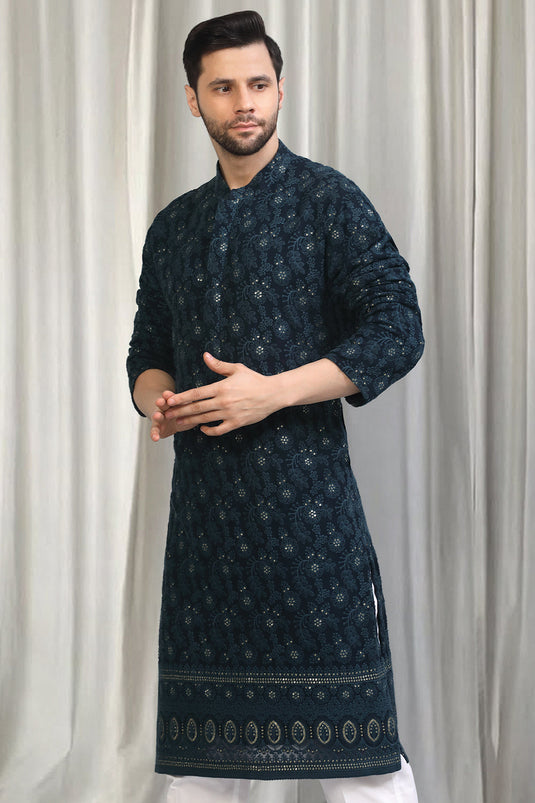 Pushpotsav Embroidered Kurta With Back Elastic Pants