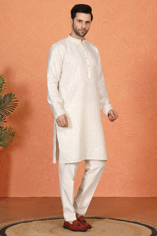 Raas Mirror Embroidered Kurta with Back Elastic Pants And Dupatta