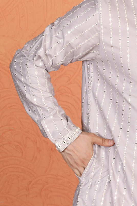 Raas Mirror Embroidered Kurta with Loose Fit Parallel Pants And Dupatta