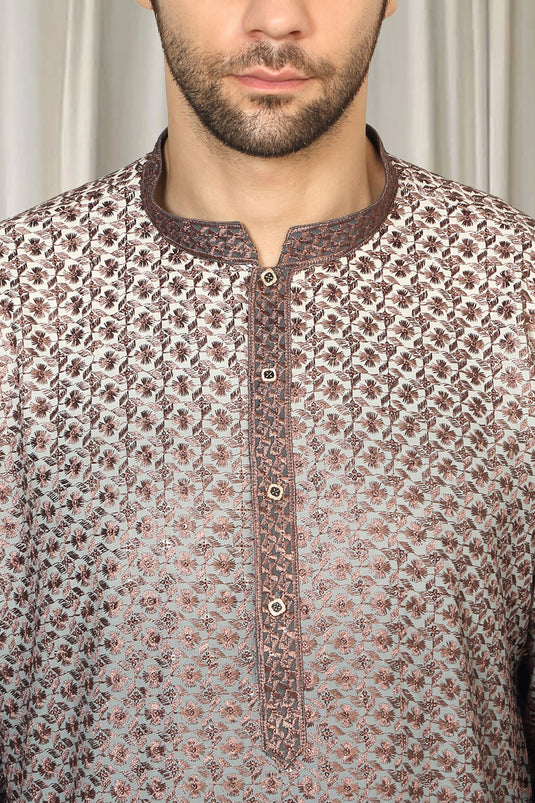 Rajmani Ombre Embroidered Kurta Set
