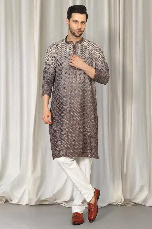 Rajmani Ombre Embroidered Kurta Set
