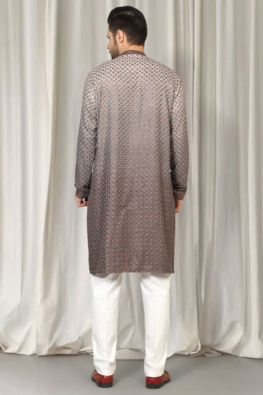 Rajmani Ombre Embroidered Kurta Set