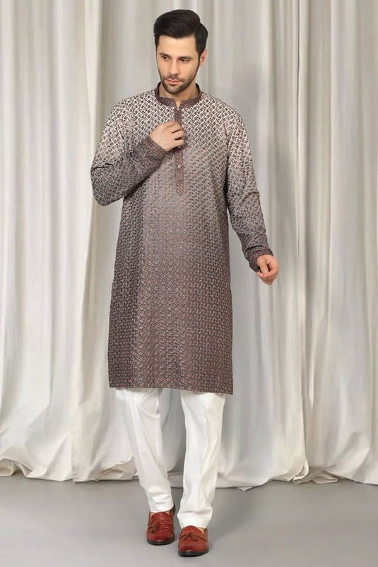 Rajmani Ombre Embroidered Kurta Set