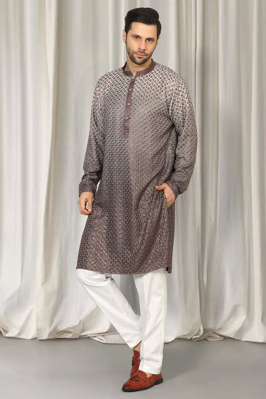 Rajmani Ombre Embroidered Kurta Set