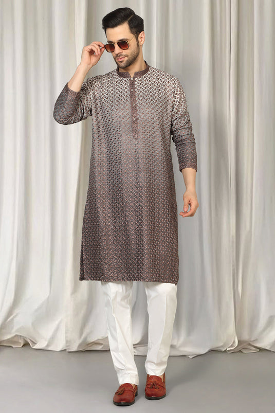 Rajmani Ombre Embroidered Kurta Set