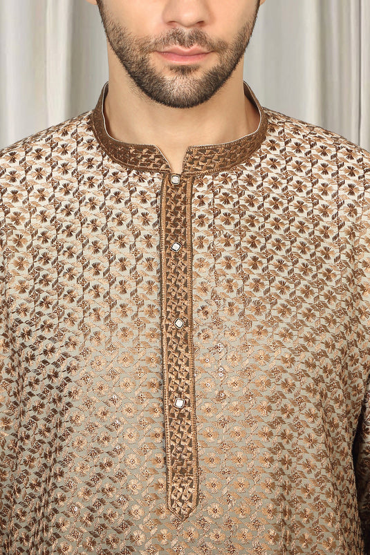 Rajmani Ombre Embroidered Kurta Set