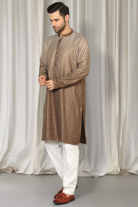 Rajmani Ombre Embroidered Kurta Set