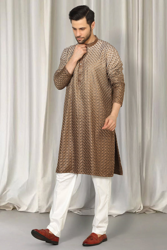 Rajmani Ombre Embroidered Kurta Set