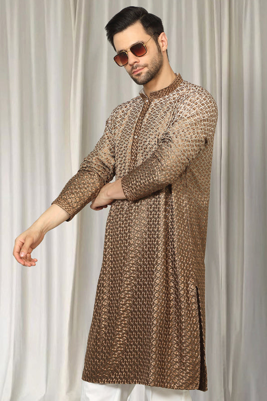 Rajmani Ombre Embroidered Kurta Set