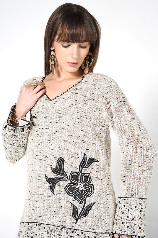 Resha Jute Fabric Minimal Designer Co-Ord Set Printed Detail Outfit