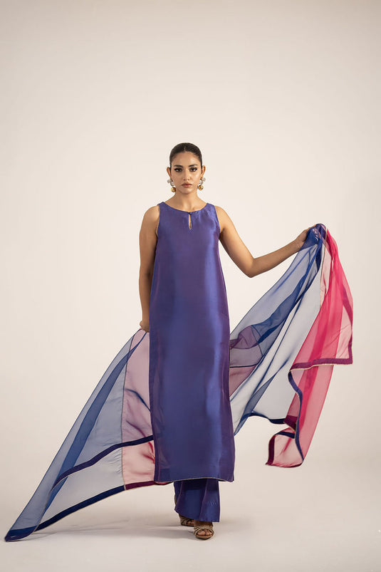 Royal Blue Pure Silk Kurta Set