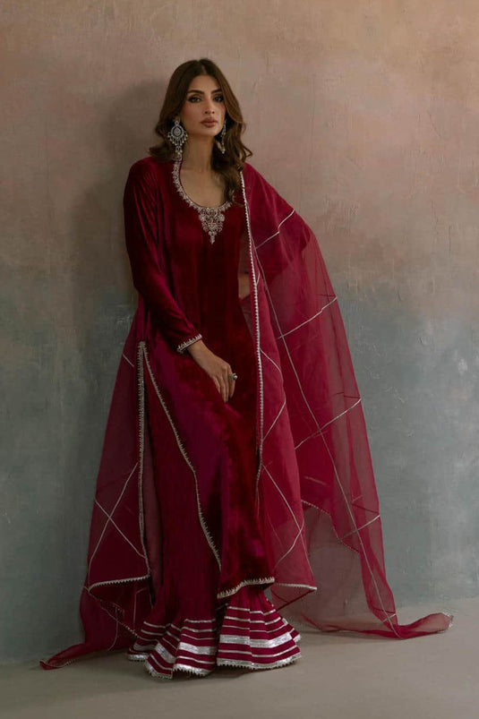 Ruby Velvet Luxe Suit Set