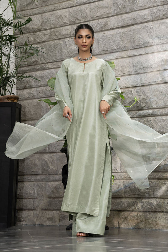 Sage Green Pure Silk Kurta Set