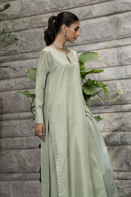 Sage Green Pure Silk Kurta Set