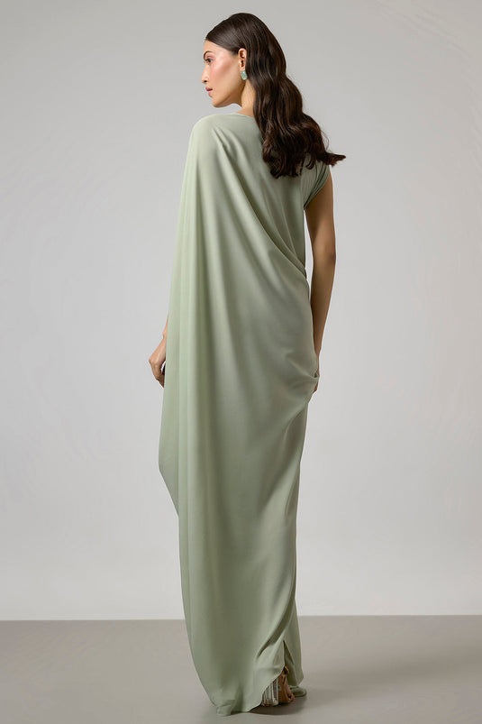 Sea Green Double Georgette Gown