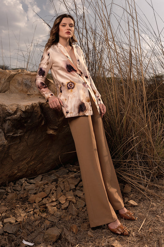 Serene Garden Long Blazer